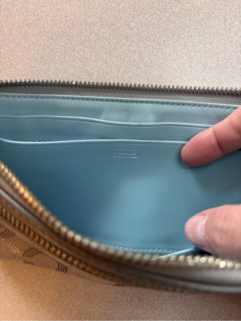 Coach Madison Gray Signature Wristlet Wallet - Picture 6 of 7